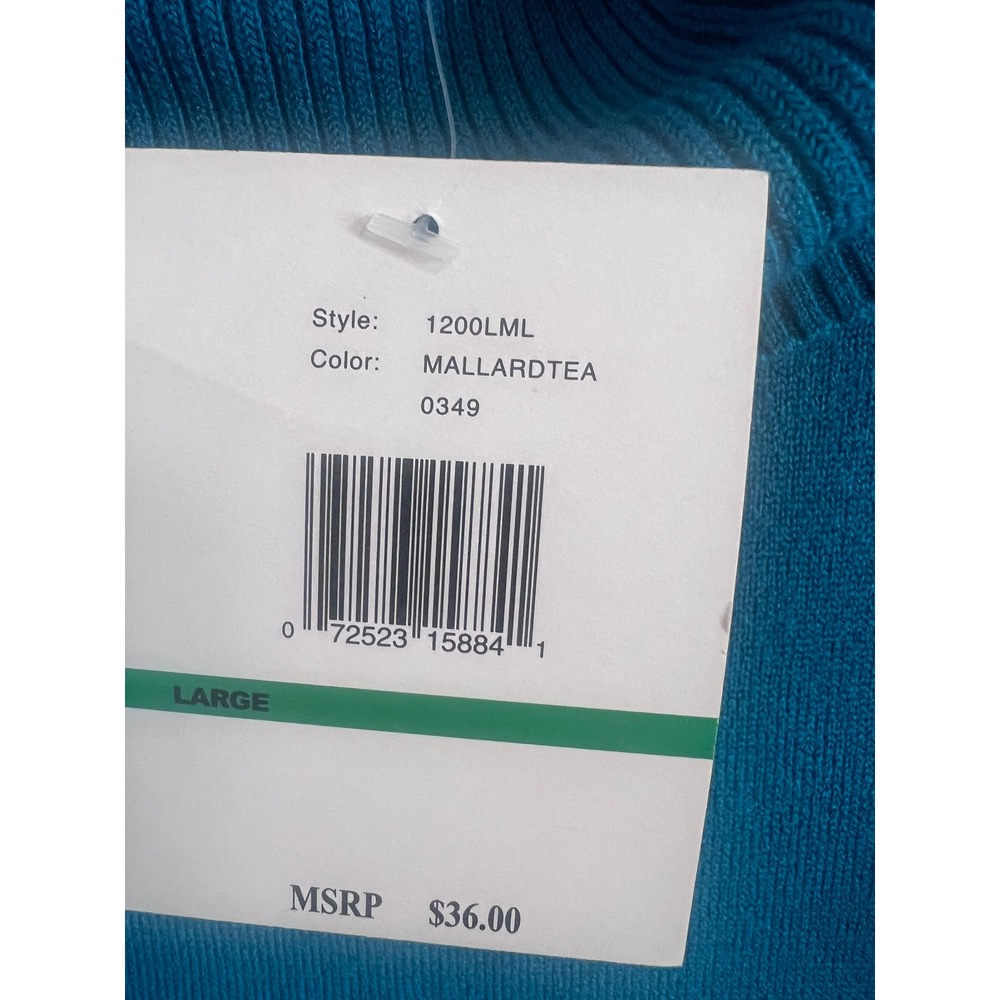 Designers Originals Womens Turquoise Cowl Neck 3/4 Sleeve Sweater Mallard Tea L - Picture 4 of 4